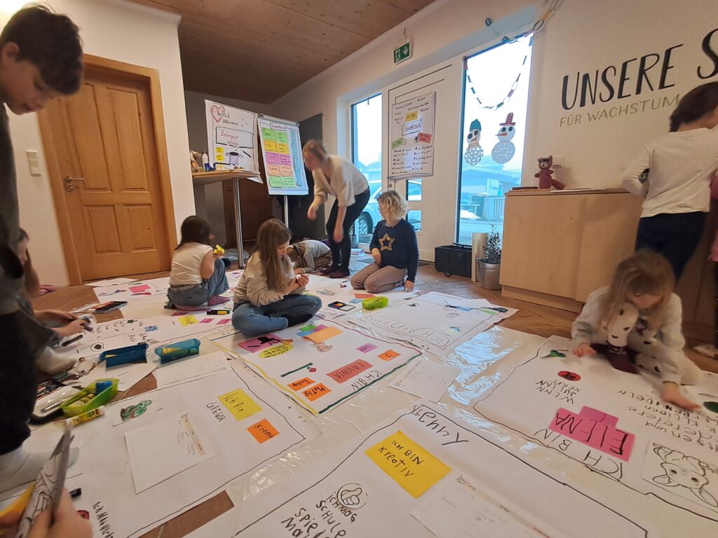 Flipchart, Kinder, Workshop, malen, kreativ, gestalten,