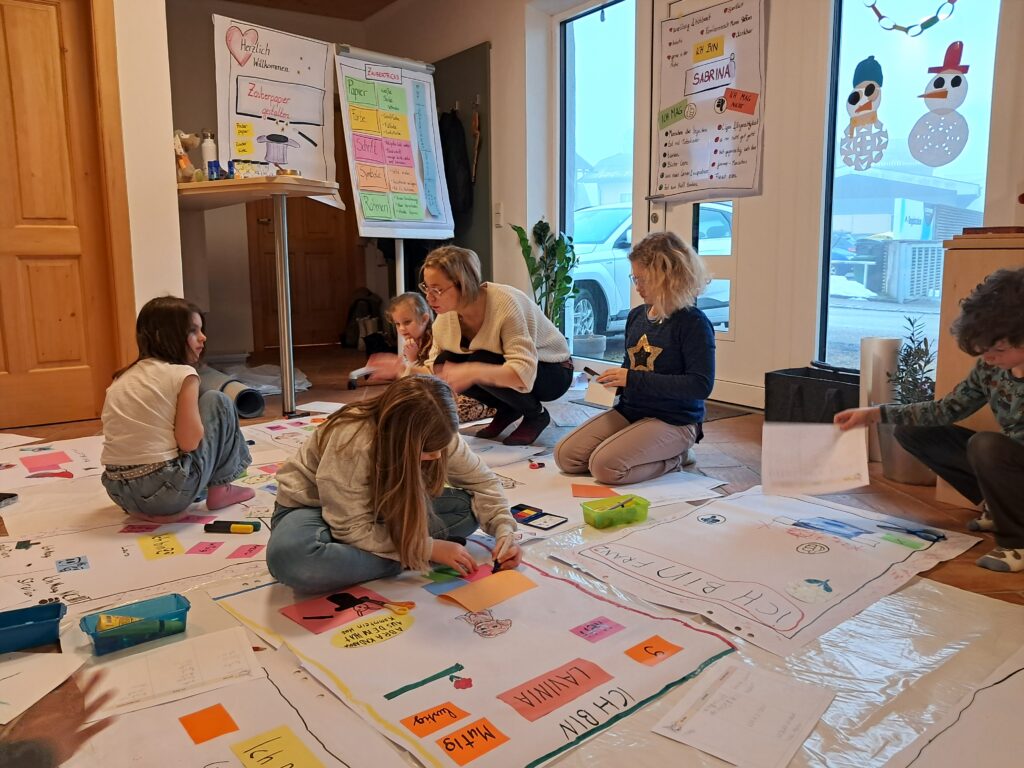 Flipchart, Kinder, Workshop, malen, kreativ, gestalten,